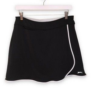 Slazenger Boyle Skort Black White Contrast Wrap Skirt Pockets Shorts Size Medium